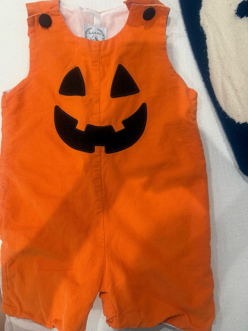 Orange Pumpkin Jack-O'-Lantern Kids Jon Jon by The Bella Bean
